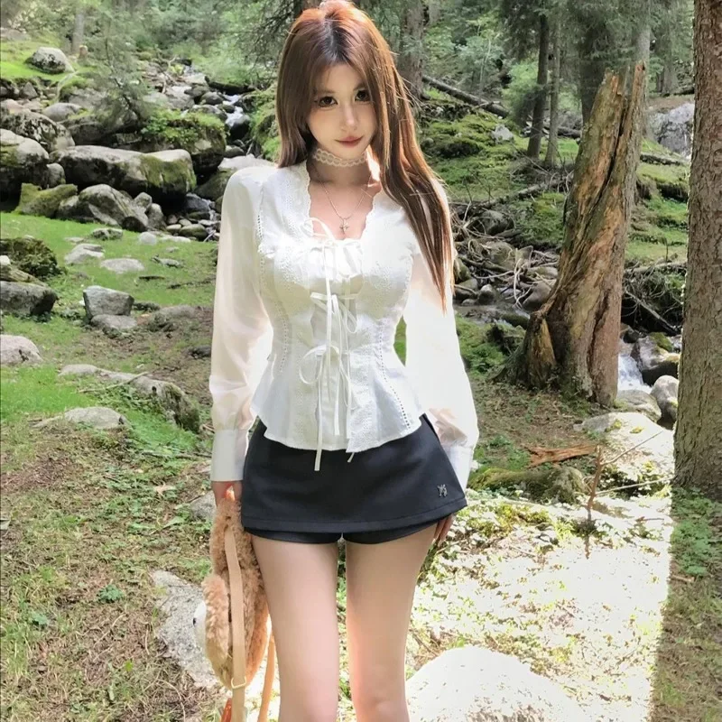 Милая популярная сексуальная стильная кружевная рубашка и юбка MiiiiX Женский