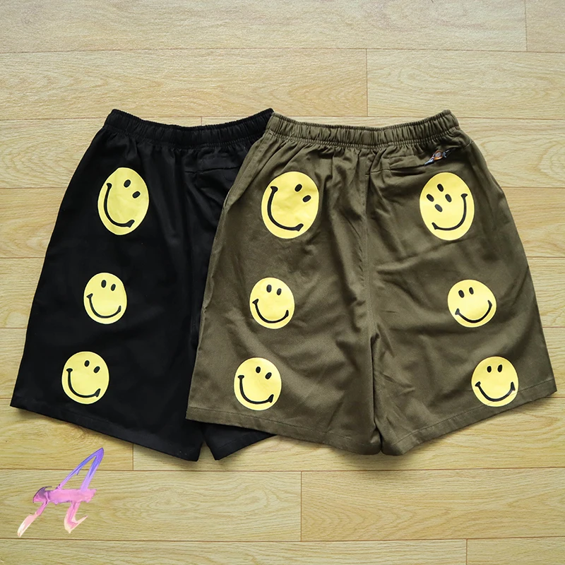 

Men Women KAPITAL Cargo Shorts Smiley Face Personality Drawstring Webbing Nylon Quick Dry Five Point Kapital Shorts