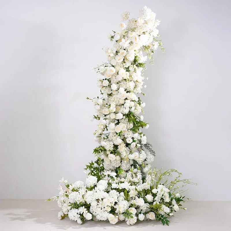 Weiße Series Rose Grün Blumenreihe Hintergrund Horn Bogen Dekor Zubehör боденовое оформление