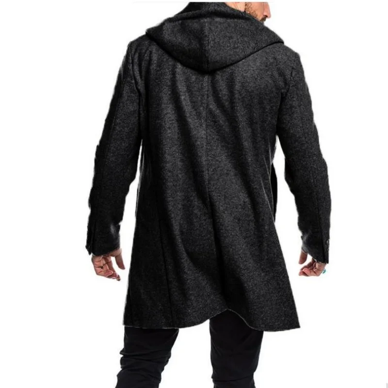 Осенне-зимнее мужское длинное пальто модные шерстяные из бутика брендовая