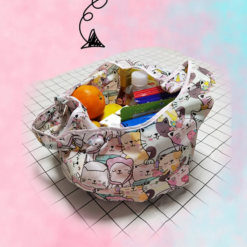 Нейлоновая Складная многоразовая сумка для покупок Polybye маленькая сумка-тоут