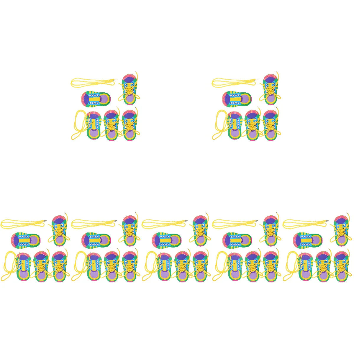 

Шнурки для обучающих игрушек, 18x10x0,1 см, 35 комплектов