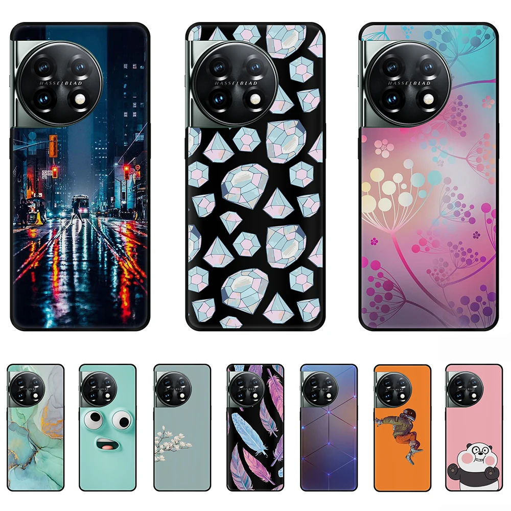 

Case for Oneplus11 Cute Cartoon Black Phone Case on Oneplus 11 Silicon Soft Tpu bumper PBH110 dust proof non slip 6.7inch