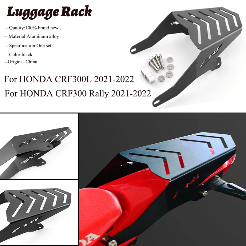 Enlarge For HONDA CRF300L CRF300 Rally 2021-2022 Motorcycle Rear Luggage Rack Storage Rack Tail Box Holder Bracket Aluminum Durable Rack