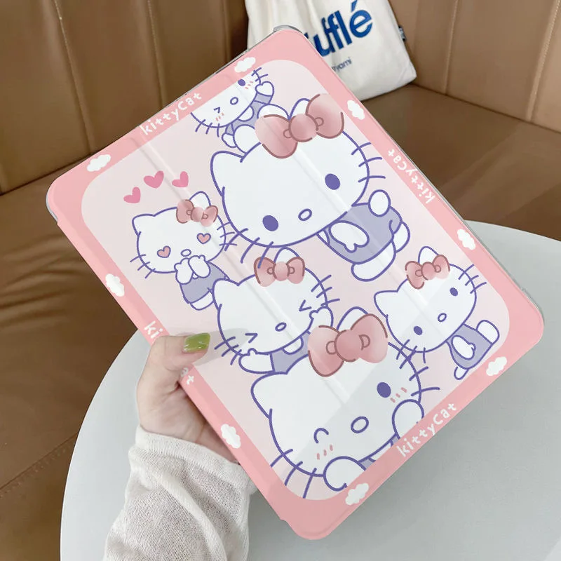 Sanrio, чехол Hello Kitty для iPad Air 2021, Чехол Air 4, силиконовый защитный чехол для iPad Pro Mini 6 10,2 дюйма, милый противоударный мягкий чехол