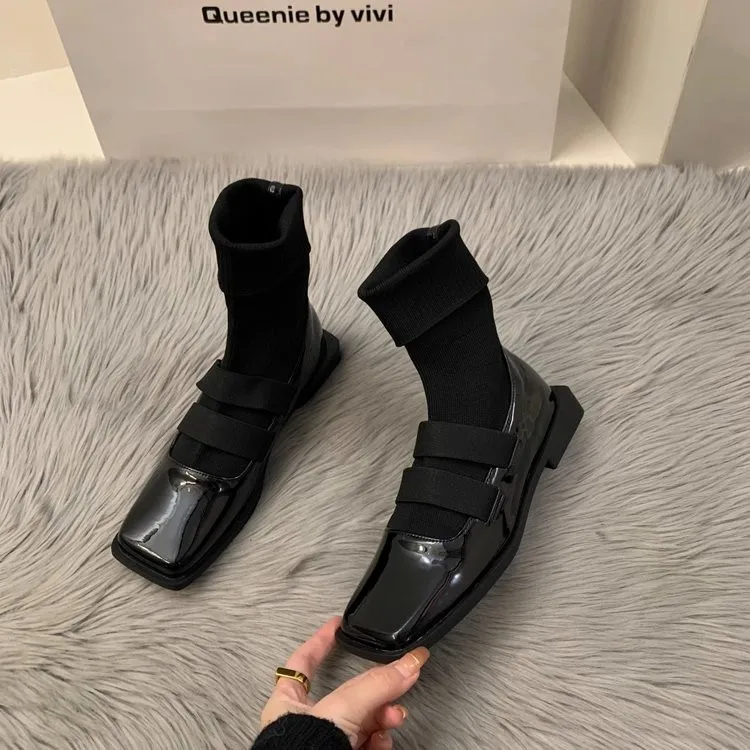 Ботильоны женские с квадратным носком