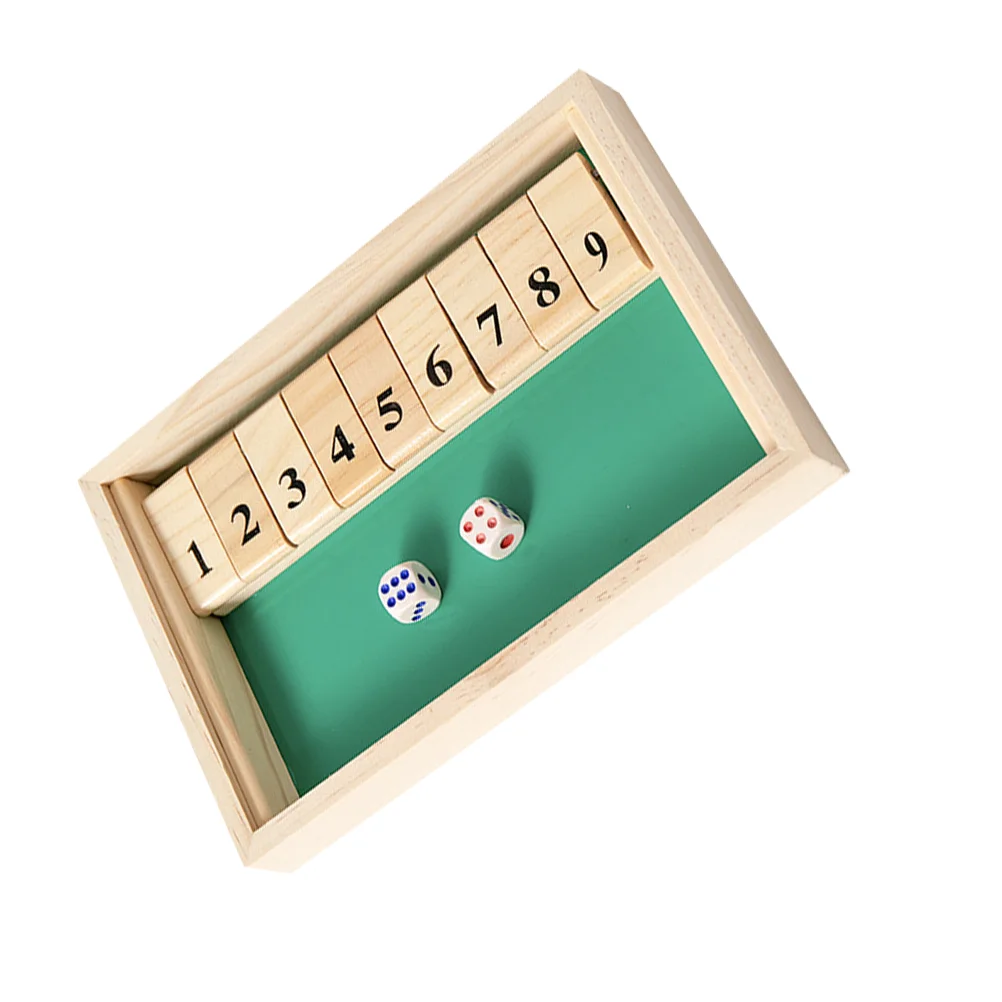 1 Set Wooden Number Dice Game Party Funny Number Wooden Board Game with Dices