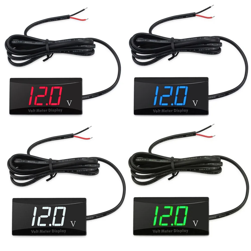 

DC 8-18V Digital Voltmeter 12V Car Voltage Meter Volt Tester Lead Acid Battery Capacity Tester Panel Monitor Detector Motorcycle