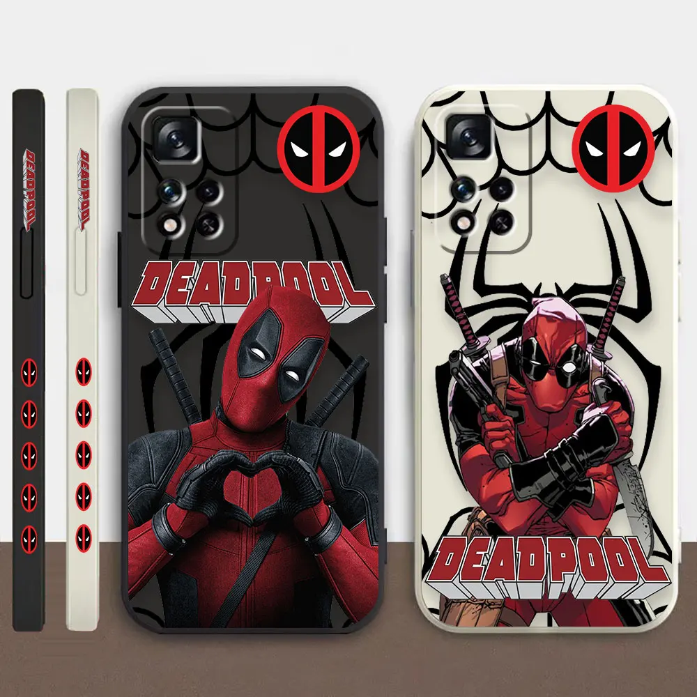 

Case For Redmi Note 12 11 11T 11R 11E 9 9S 8 7 7S PRO PLUS 4G 5G Colour Simple Liquid silicone Case Marvel Deadpool