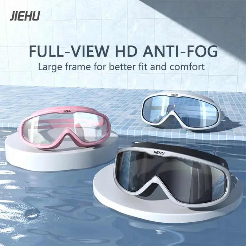 

Очки для водных видов спорта Hd, большая оправа, цветные регулируемые эластичные линзы, для плавания, модные лыжные очки унисекс