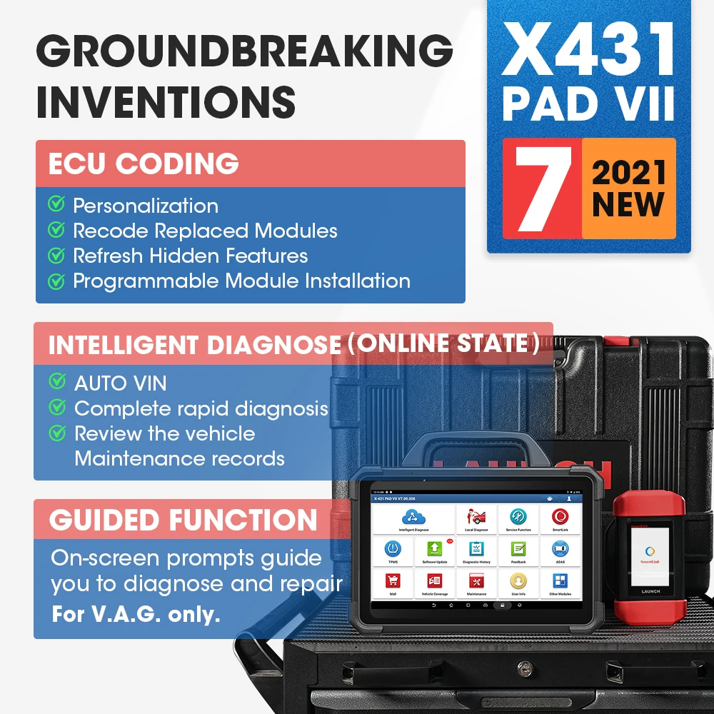 LAUNCH X431 PAD 7 VII PAD7 PADVII Автомобильные диагностические инструменты J2534 Smartlink