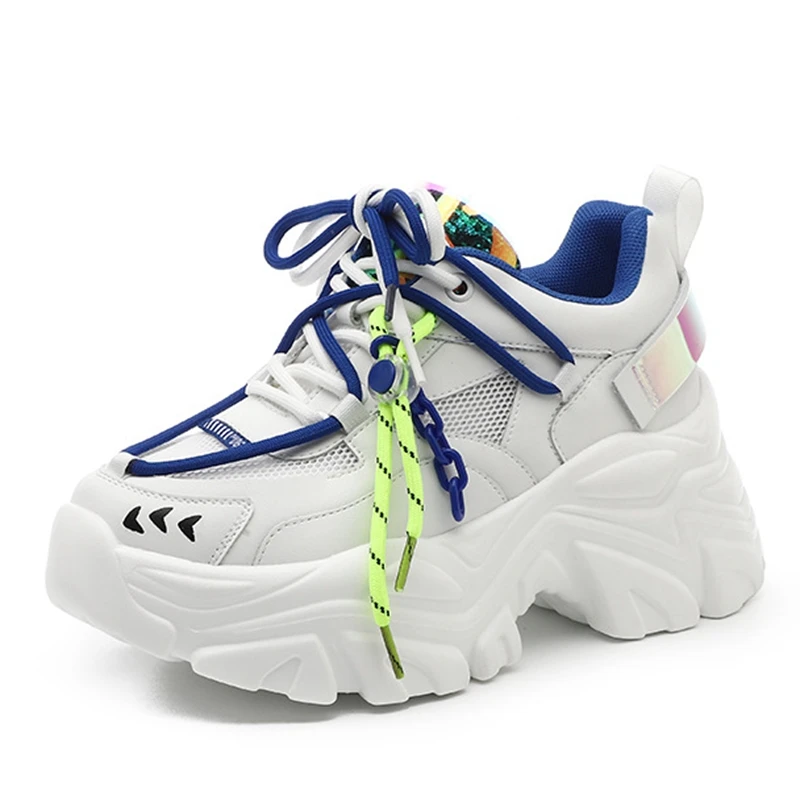 Autuspin 6.5cm Platforms Women Sneakers Fashion Street Style Genuine Leather Popular Casual Chunky Shoes Students Outdoor Trendy