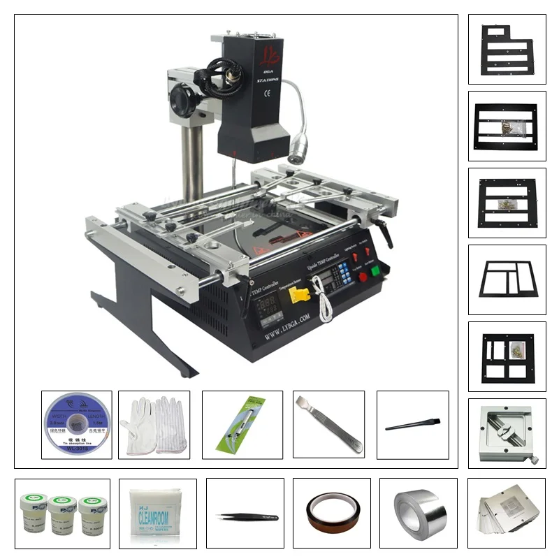 

LY IR6500 Infrared BGA Rework Station 23pcs Reballing Kit Game Consoles Stencils 90MM & PCB Holder XBOX/PS3 Soldering Stations