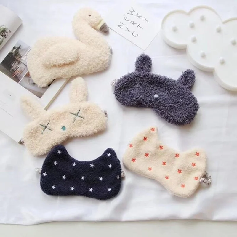 

Рождественская милая накидка на глаза в виде животного, плюшевая Тканевая маска для сна, накидка на глаза, зимний мультяшный накидка на глаз...