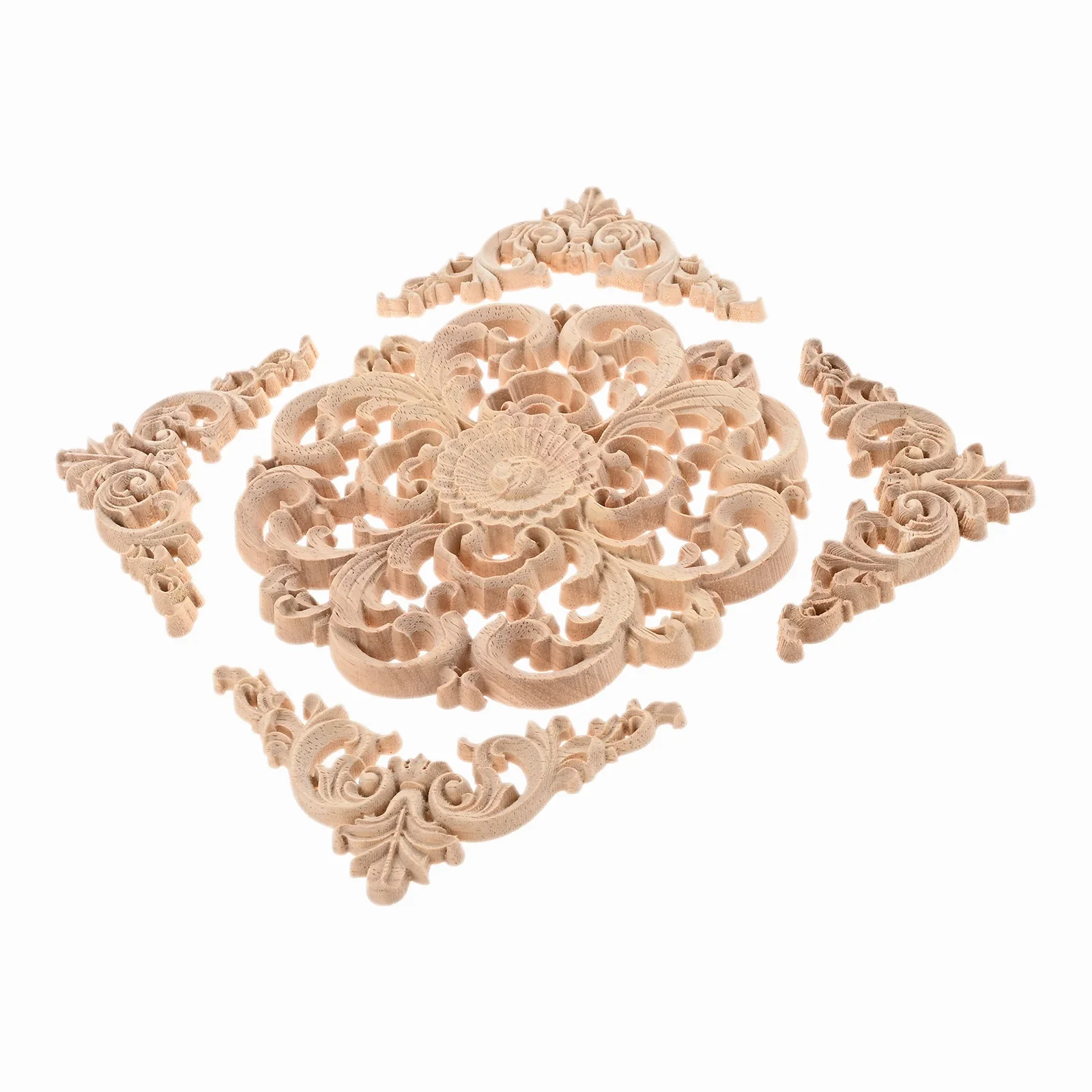 

Деревянные аппликации для мебели, 5 шт.