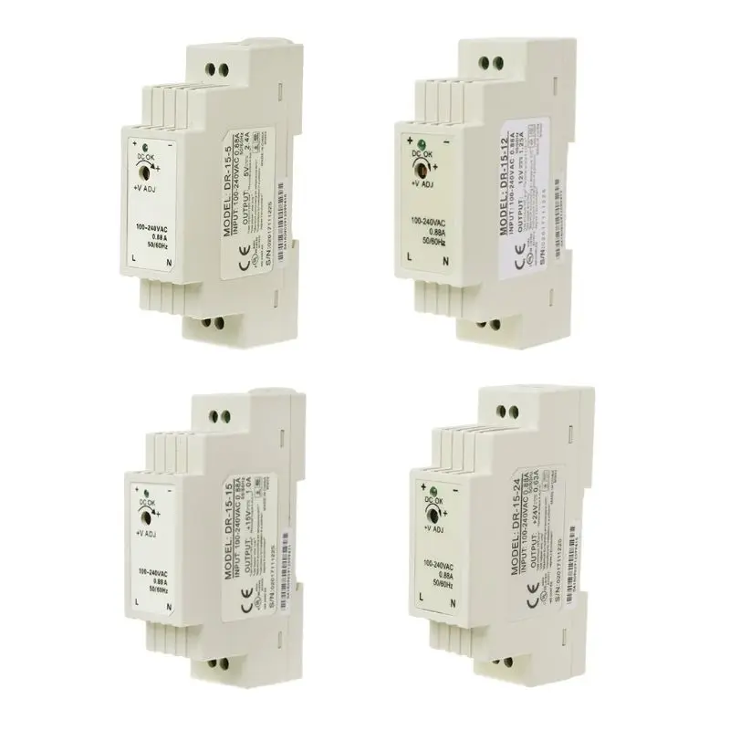 

DR-15W Industrial DIN Rail Switching Power Supply 5V 12V 15V 24V Dropship