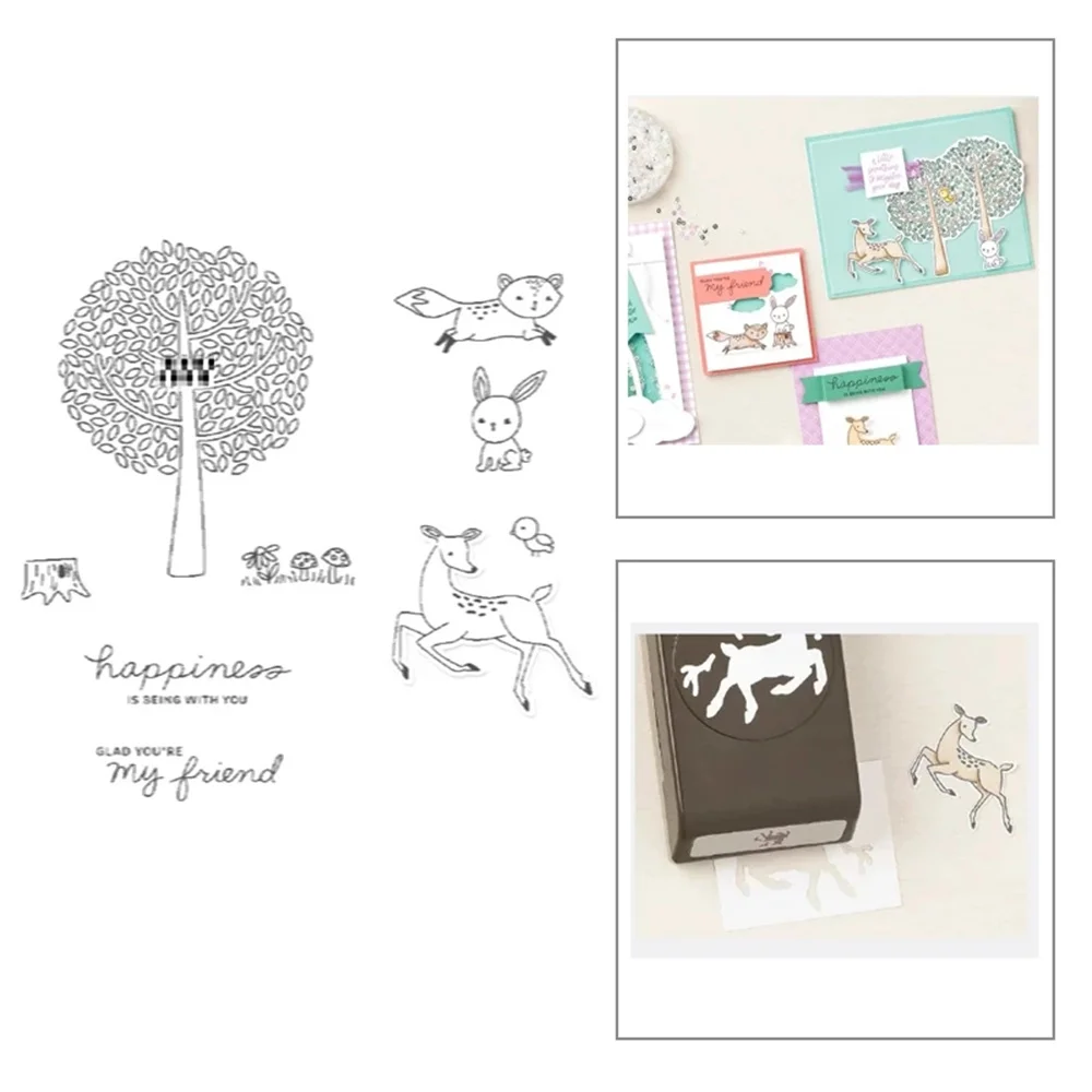 

Tree Bunny Stamps And Cutting Dies For Diy Dies Scrapbooking Handmade Paper Card Decoration Album Craft Supplies New Arrivals