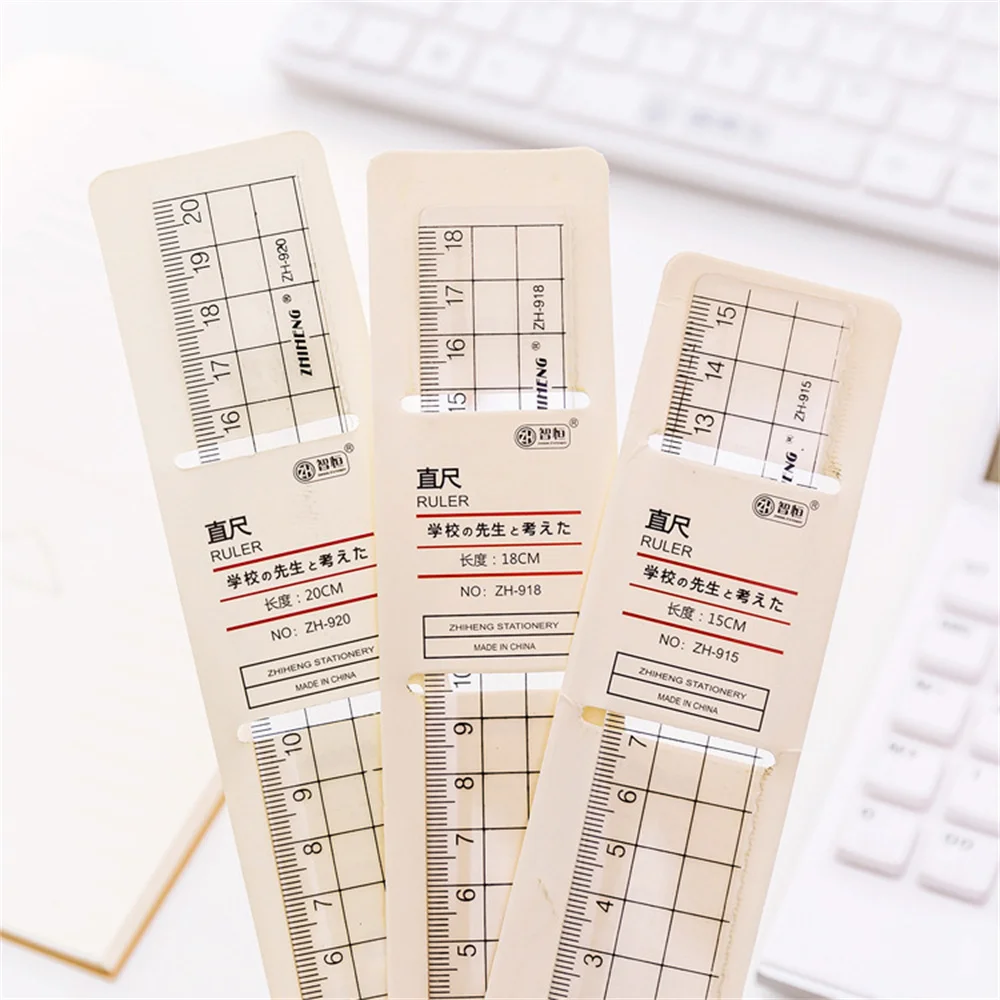 15/18/20cm Plastic Straight Ruler Cute Stationery Student Drawing Measuring Tool School Office Supplies Plastic Rulers