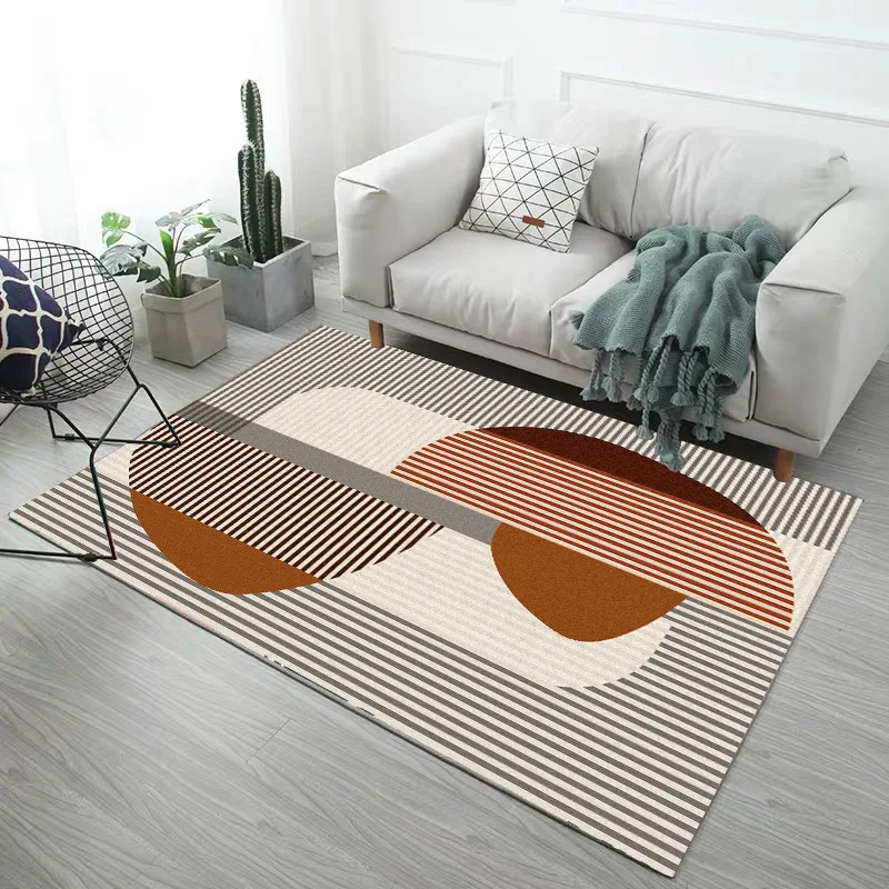 

Modern Minimalist Nordic Style Rectangular Printed Carpet Floor Mats for Children Crawling Coffee Table Living Room Carpets