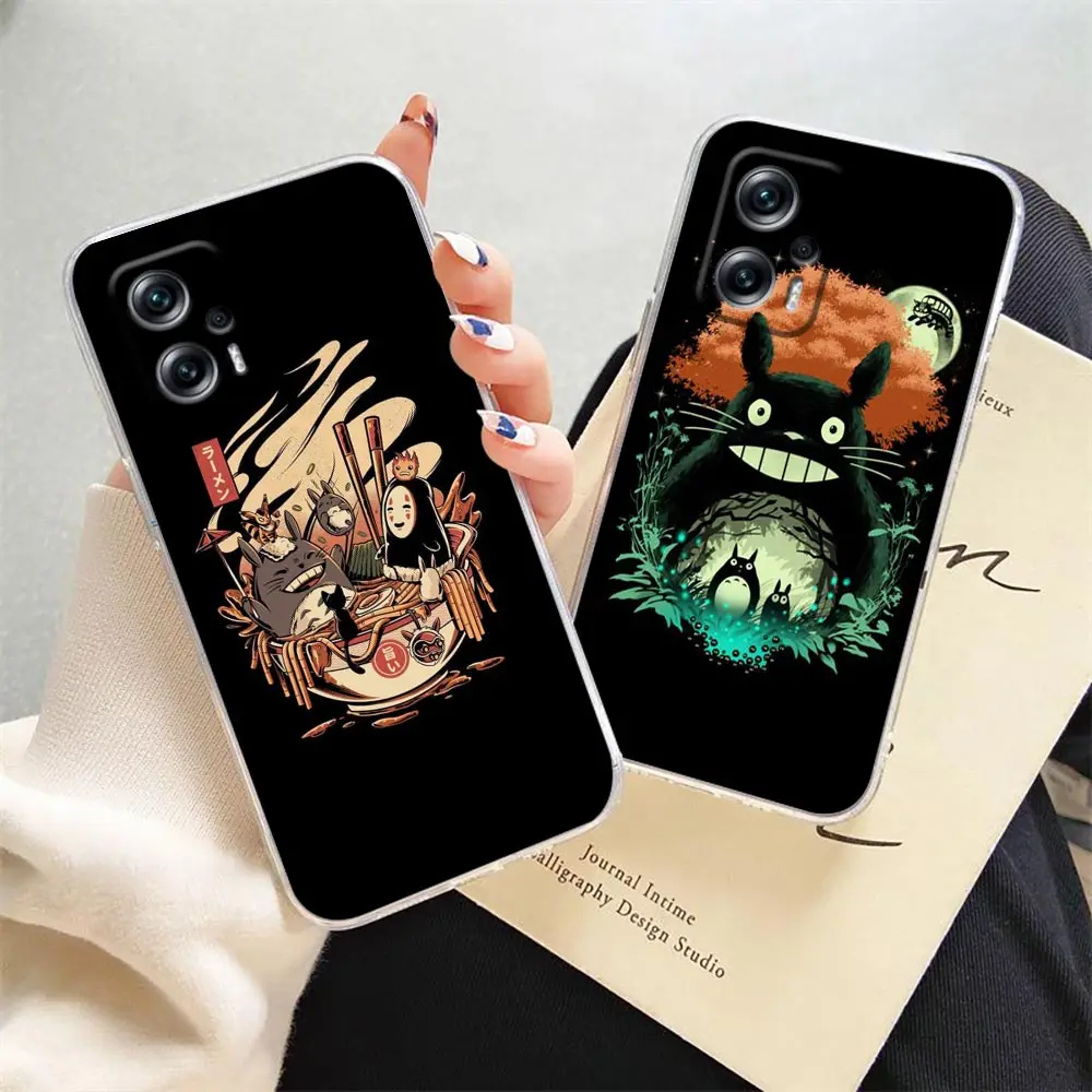 

Clear Case For Redmi Note 11 11T 10S 10 9 4G 9S 7 8 8T 10C 9T 9A K40 Pro Plus 5G Funda Case Studio Ghibli Spirited Away Totoro