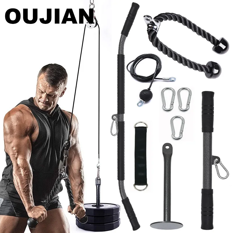 

Fitness Pulley Cable System DIY Loading Pin Lifting Triceps Rope Machine Workout Adjustable Length Home Gym Sport Accessories
