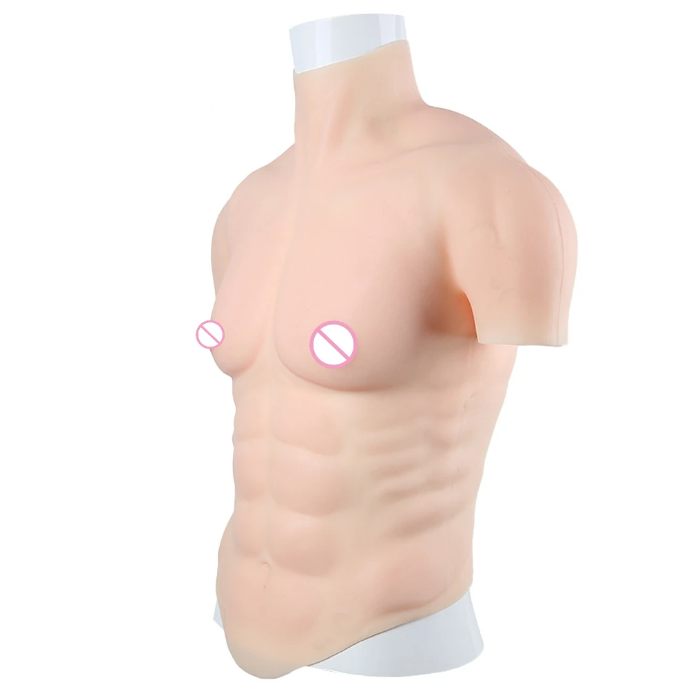 Silicone Realistic Simulation Muscle Fake Belly Muscle High Quality Artificial Men's Chest Crossdresser Macho Cosplay
