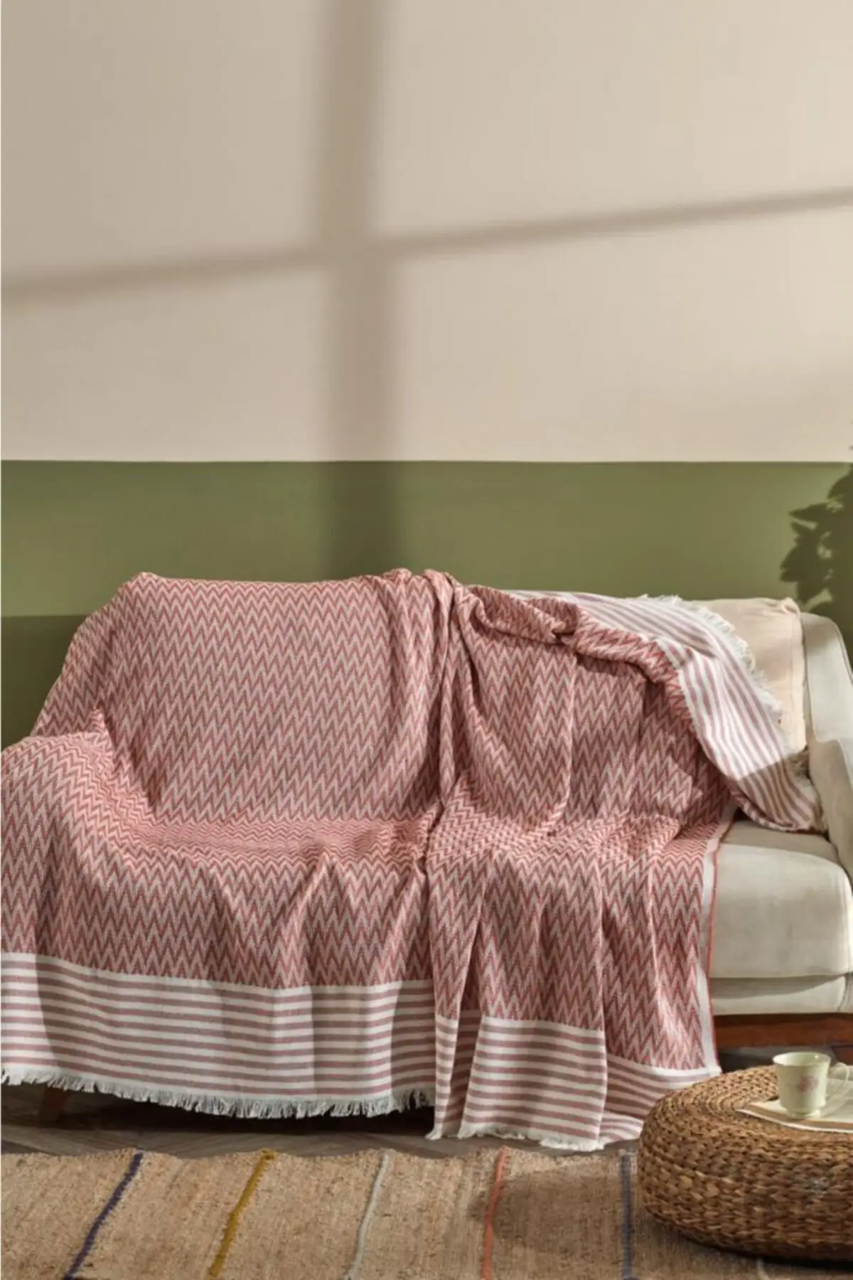 

Trio Natural Linen Seat Cover Shawl Cotton 170x210 Orange Salon Textile Home & Furniture