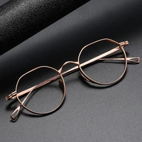 fashion pure titanium glasses mens irregular design retro small frame eyeglasses women myopia optical frame