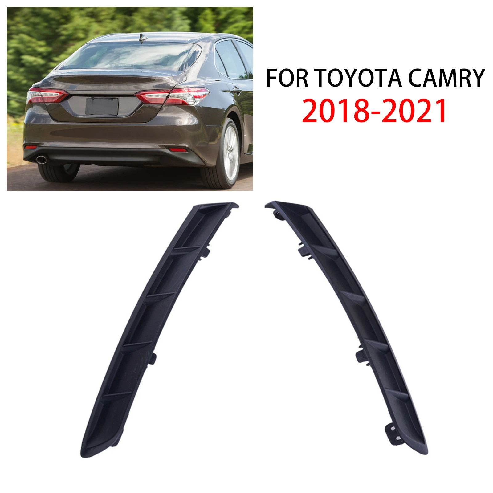 

1 Pair Rear Bumper Extension Trim Left & Right Side 52166 5216506030 for 2018-2021 Toyota Camry Plastic Bumper Bracket