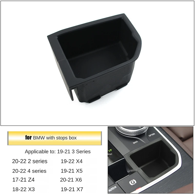 

Car Central Gear Shift Storage Box Parts Black Fit For BMW 3 4 Series 2021 G20 320 325 G26 G29 G01 G02 G05 F40 X3 X4 X5