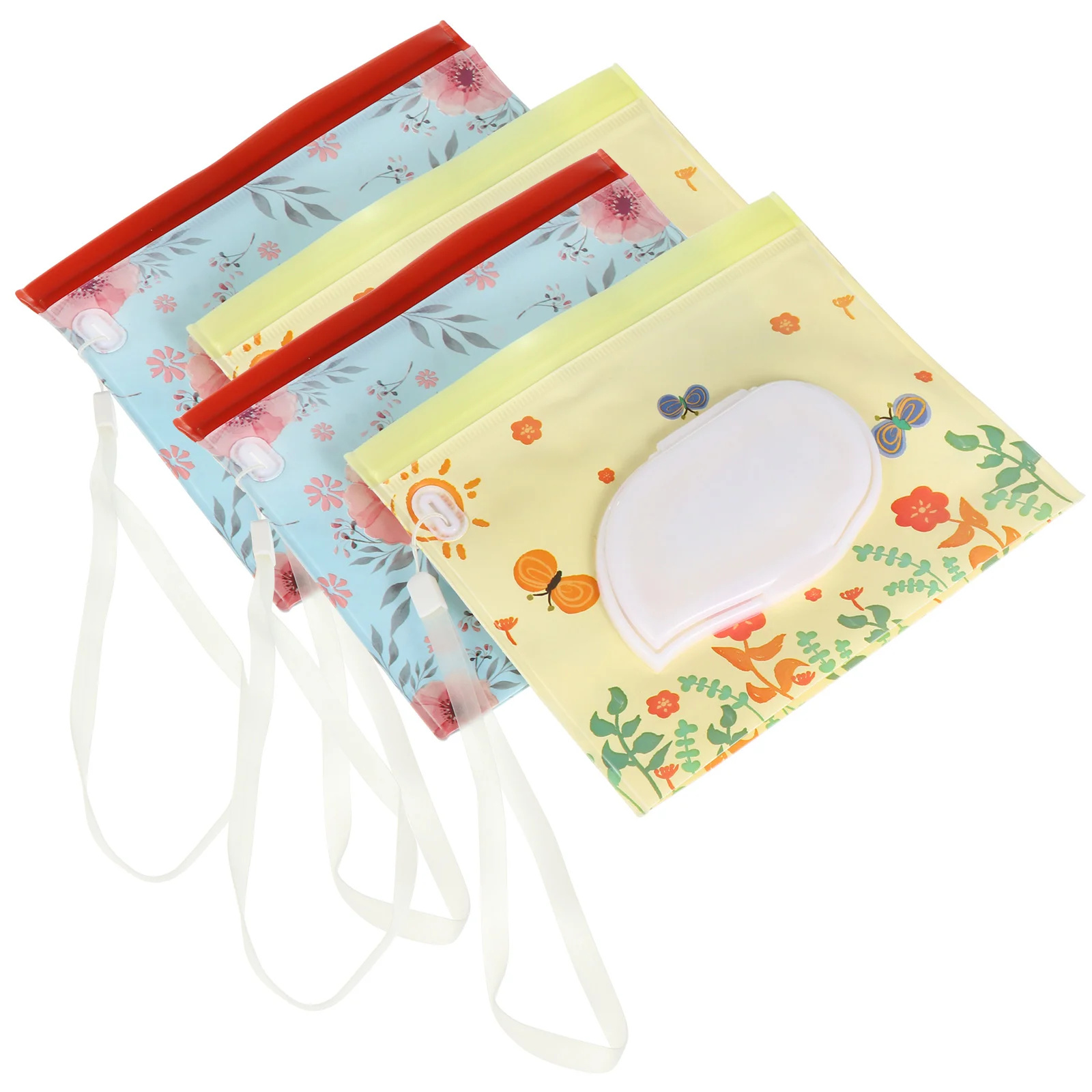 

4pcs Reusable Travel Wet Wipes Bags Wipe Dispenser Portable Refillable Tissue Dispenser Wet Tissue Holders EVA Disposable towel