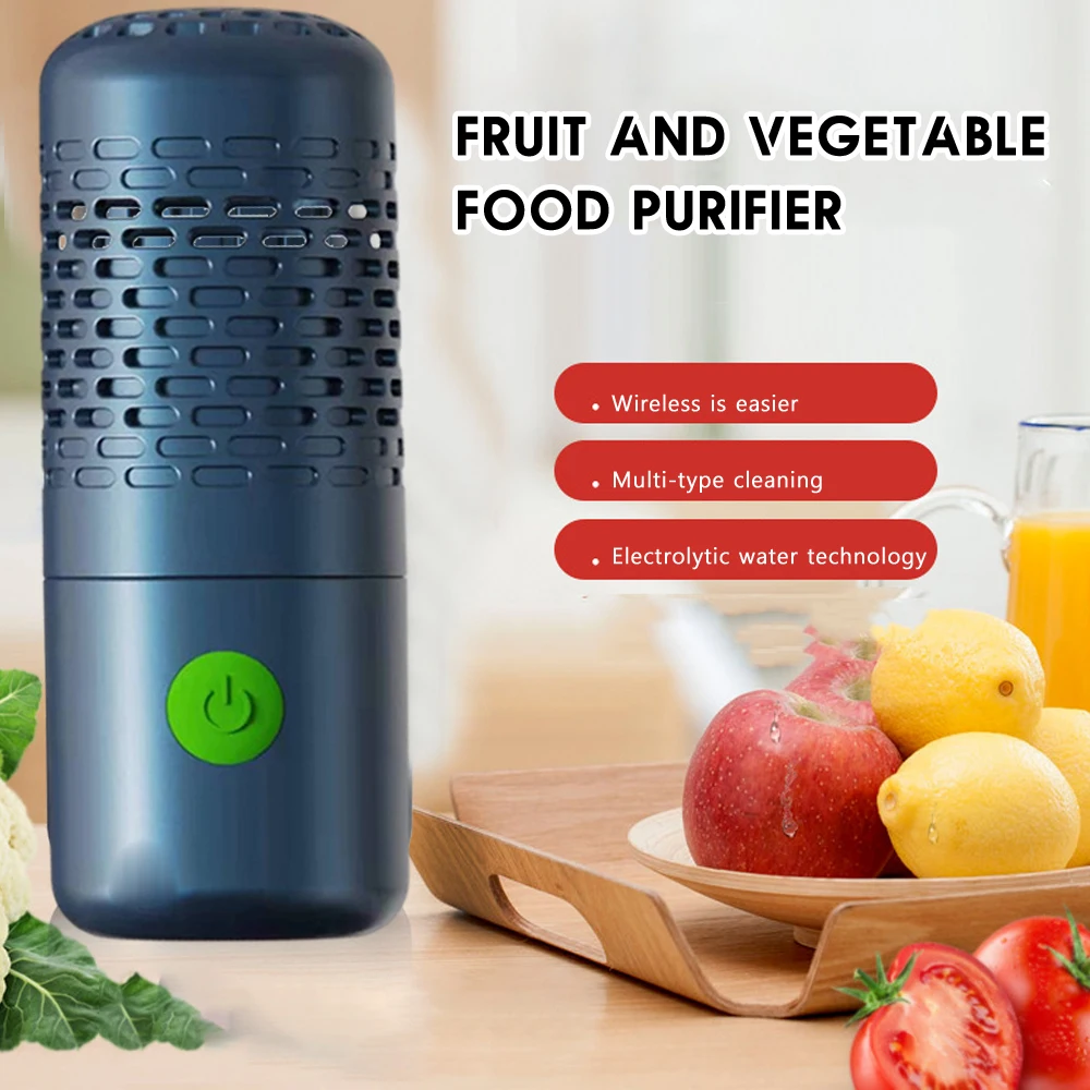 

Portable Wirelss Fruit Vegetable Washing 4400mAh Disinfection Cleaner Remove Pesticide Dirt Sterilization Food Purifier