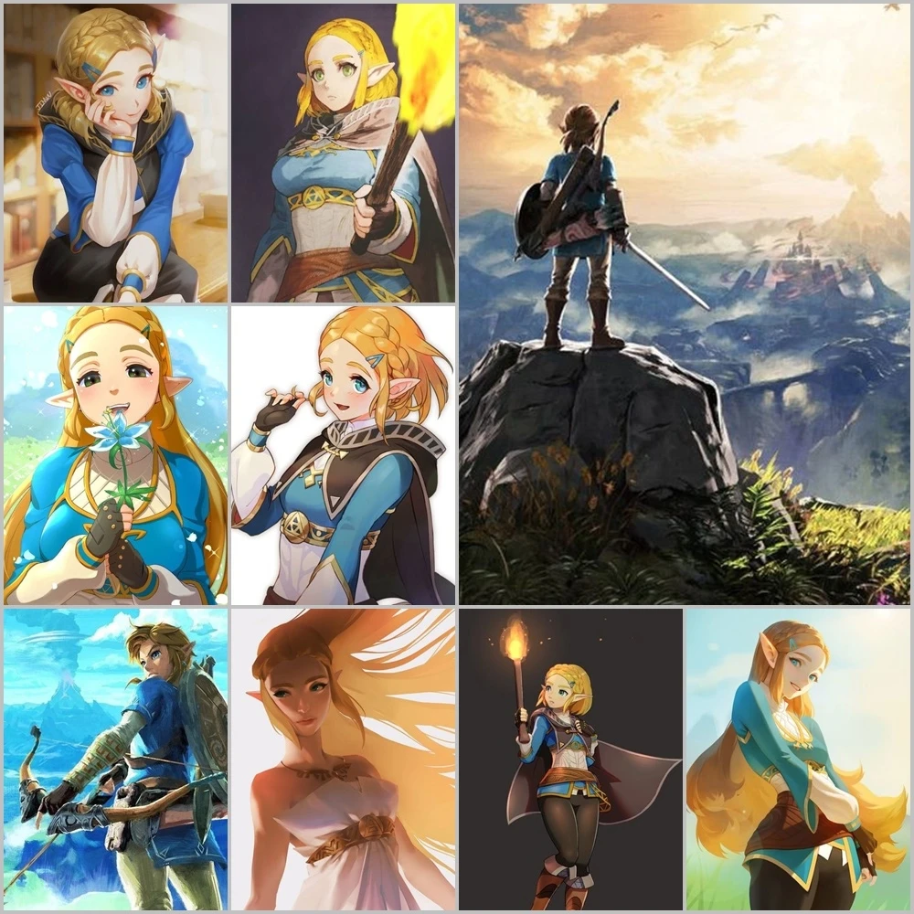 

5D Diy Cartoon The Zelda Breath of The Wild Diamond Painting Cross Stitch Kit Full Drill Embroidery Mosaic Art Rhinestones Gifts