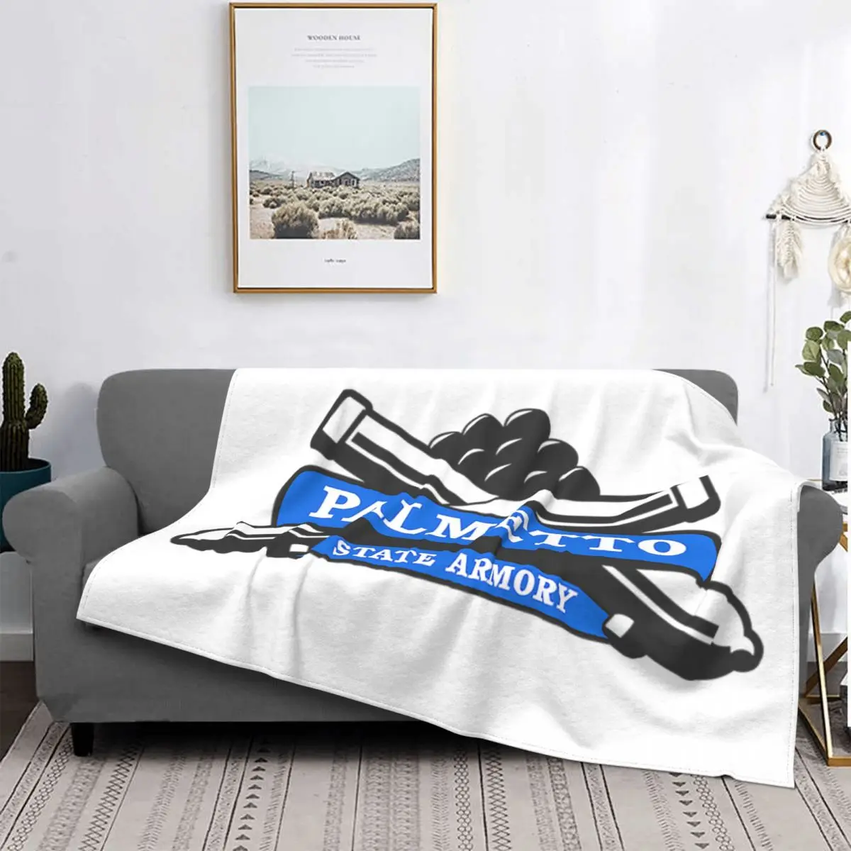 

Palmetto State Arch Crest Blanket Flannel All Season Plaid Anime Video Game Soft Throw Blankets for Sofa Travel Plush Thin Quilt