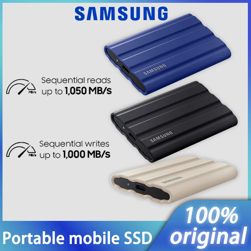 

Samsung Portable SSD T7 Shield 1TB 2TB high speed external hard drive Compatible with Mac laptop desktop computer game console