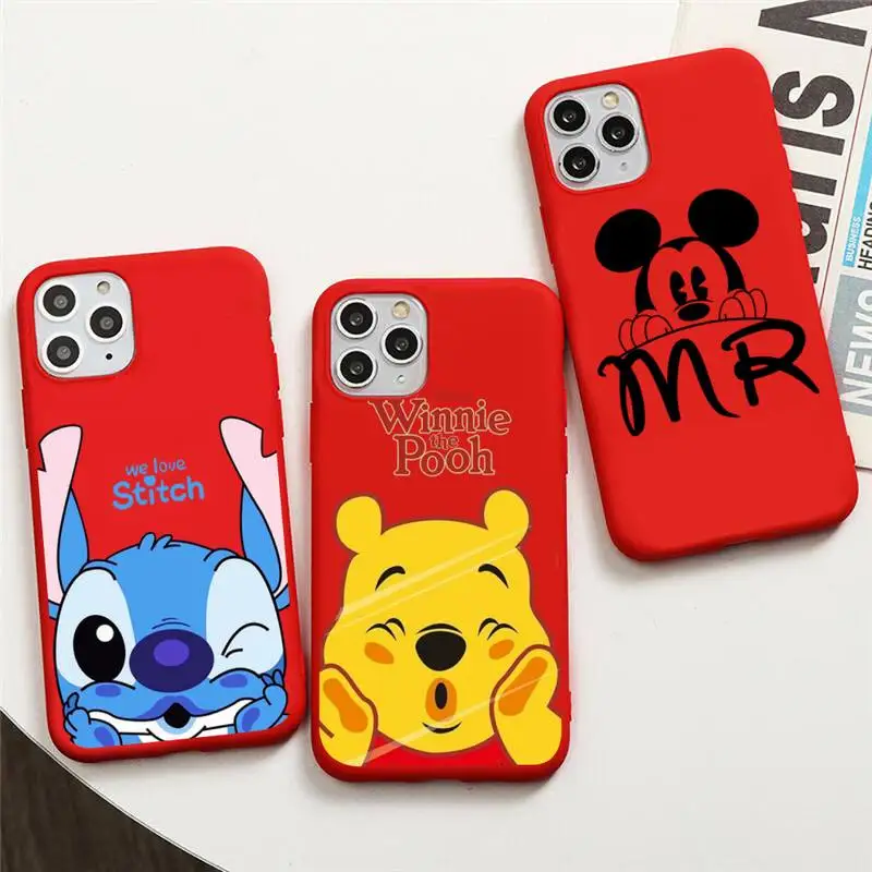 

Mickey Mouse Stitch Donald Duck Winnie the Pooh Phone Case For iphone 13 12 11 Pro Max Mini XS 8 7 6 6S Plus X SE 2020 XR Cover
