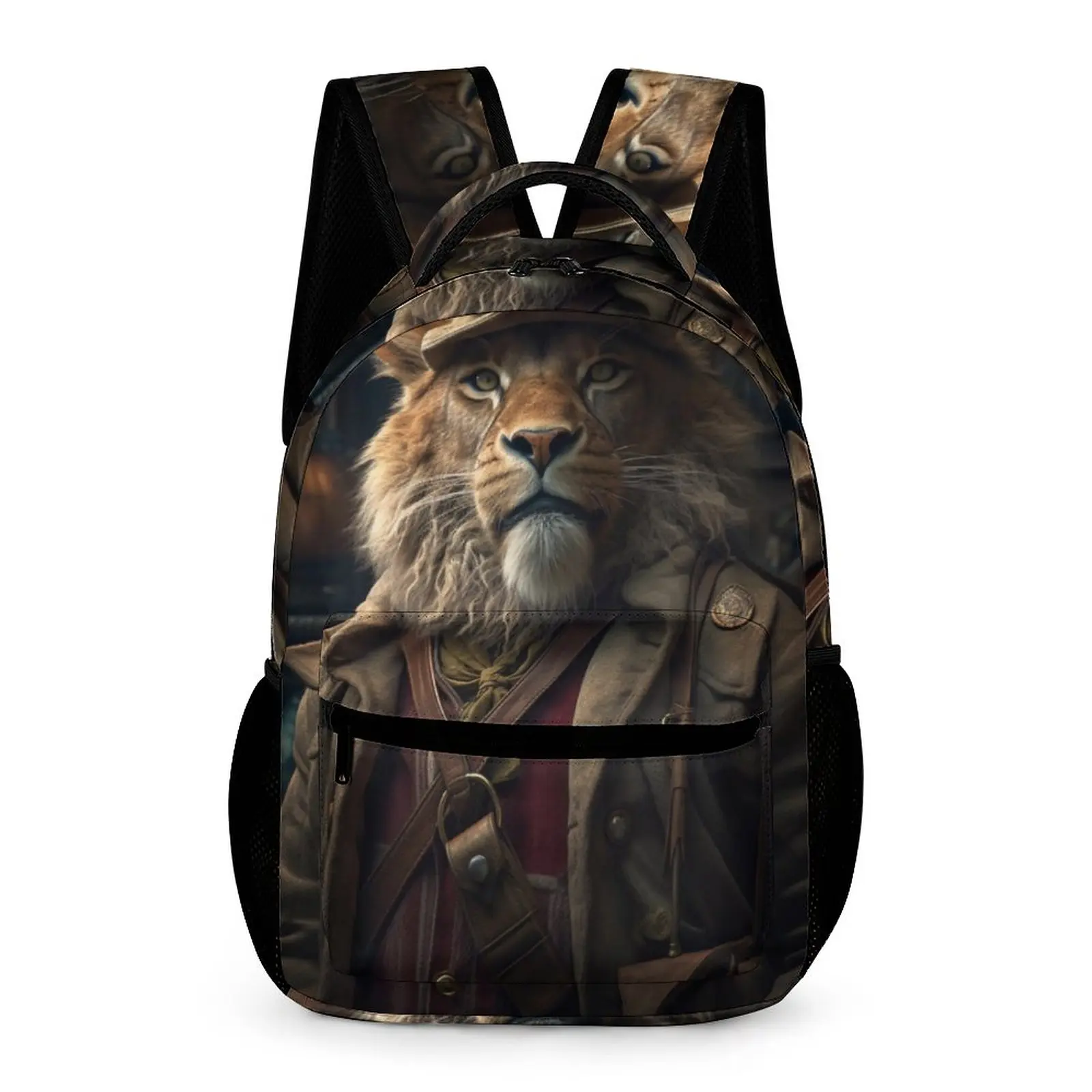 

Lion Backpack Boy Hunting Animal Pattern Backpacks Polyester Kawaii School Bags Trekking Designer Rucksack