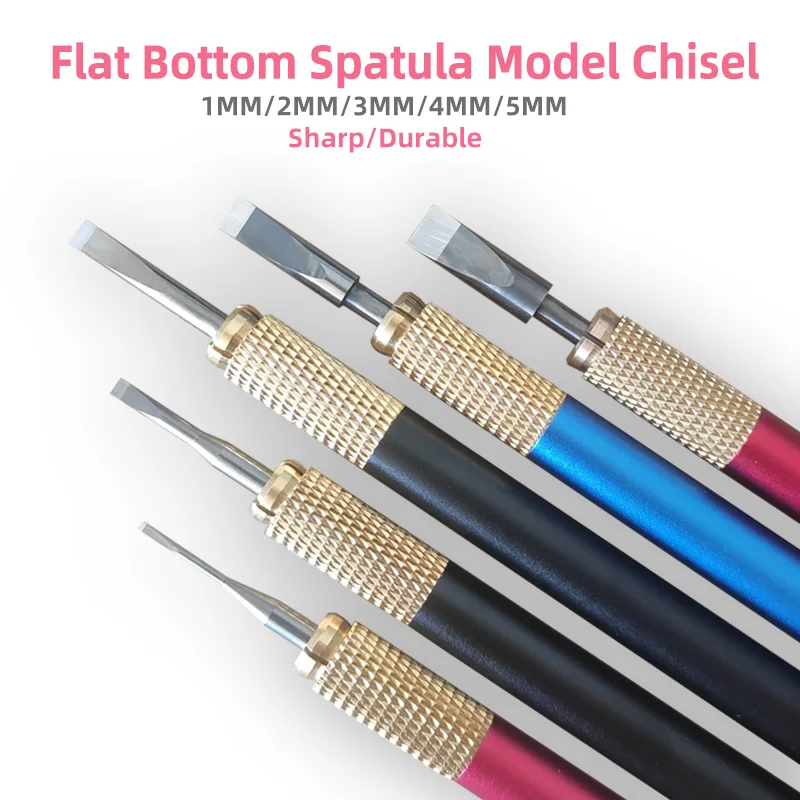 Хобби Модель Ремесло Инструмент Плоское дно шпатель Зубило Большой размер толкатель нож 1 мм 2 мм 3 мм 4 мм 5 мм Для моделирования модификации DIY делая