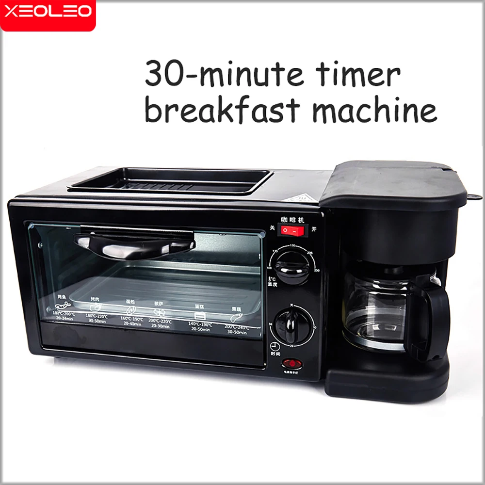 

XEOLEO Electric Toast 3 in 1 Breakfast Machine Household Coffee Machinetart Oven Multi-function Fried Bacon Kitchen Cooker