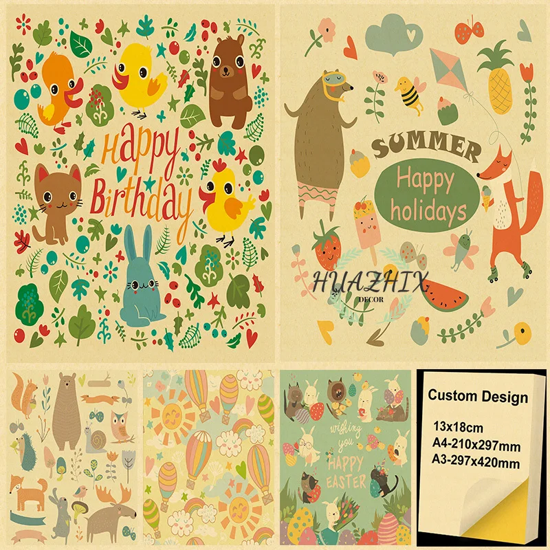 

Modern Cute Cartoon Dogs Wall Sticker Posters Decorative Paintings for Baby Bedroom Picture Room Decor Wall Art Anime Pictures