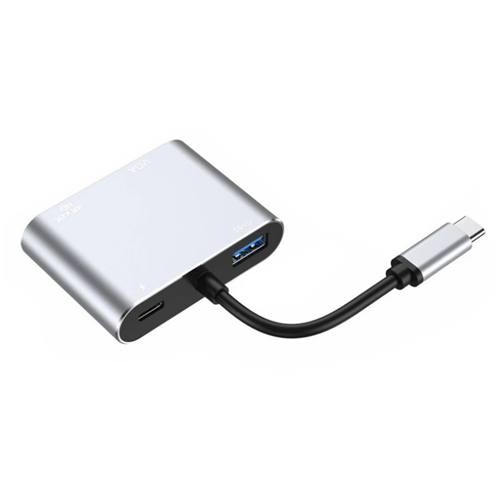 

Type-c Hub Portable 4K Resolution VGA Docking Station Fast Speed USB Adapter 87W PD Charging Mobile Hard Disk Converter