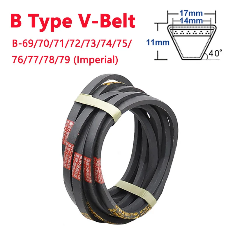 

1pc B Type V-Belt B-69/70/71/72/73/74/75/76/77/78/79 Imperial Rubber Drive Industrial Agricultural Equipment Transmission V Belt