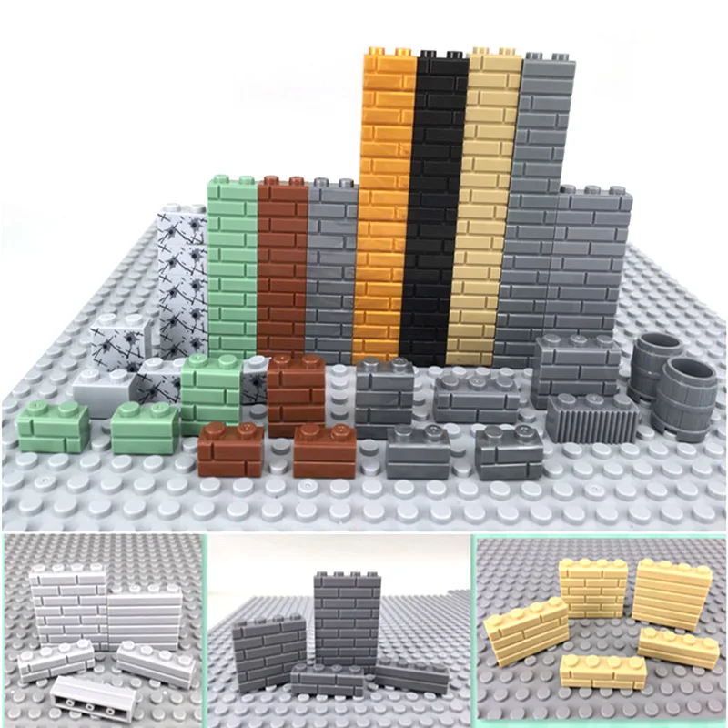 

130Pcs Thick Wall Figures Bricks Compatible 98283 15533 DIY 1x2 1x3 1x4 Dots Building Blocks Educational House Contruction Toys