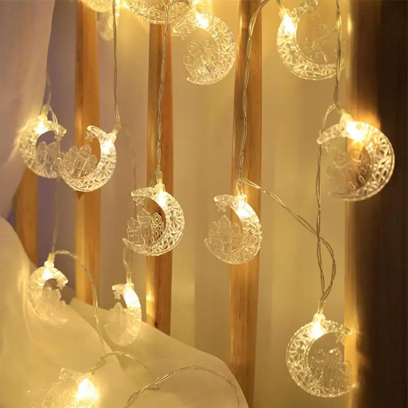 

1.5M 10led Eid Mubarak Star Moon Led String Lights Ramadan Kareem Decoration For Home 2023 Islamic Muslim Festival Party Supplie