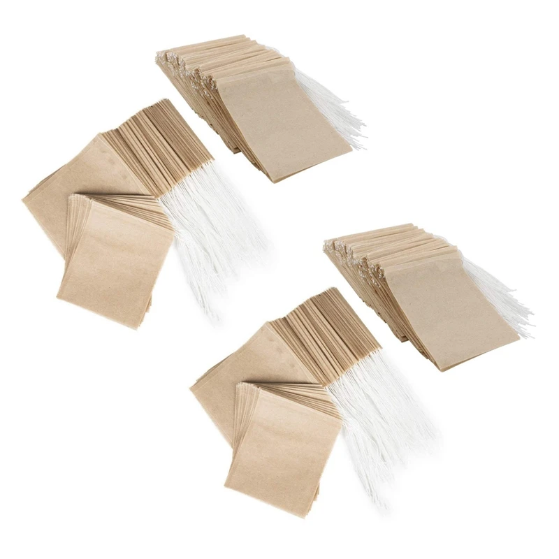 

1200 Pcs Disposable Tea Bags With Drawstring Safe Strong Penetration Unbleached Paper For Loose Leaf Tea And Coffee Retail
