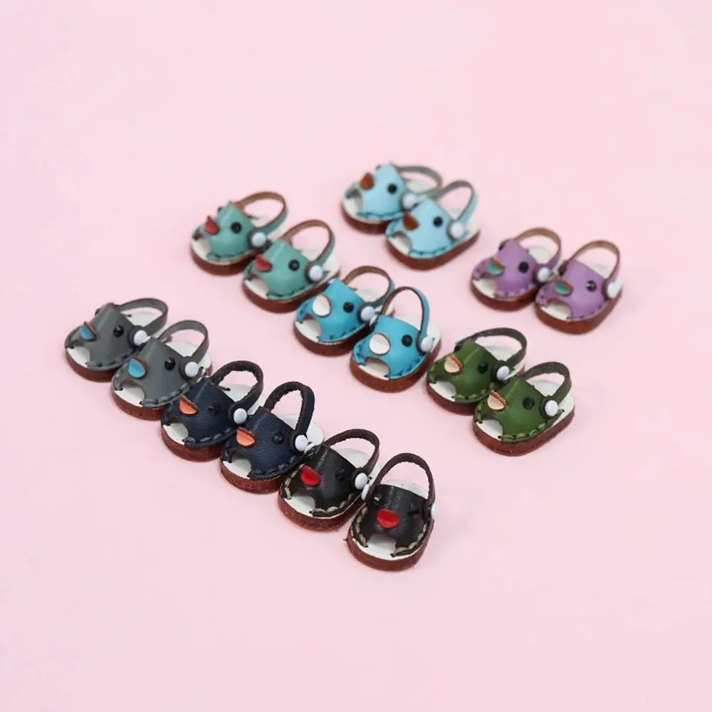 

For obitsu11GSCbody9OB11 Cute for 1/12BJD Doll for 1/11 OB11 New Casual Cowhide Dolls Shoes Doll Sandals Leather Shoes