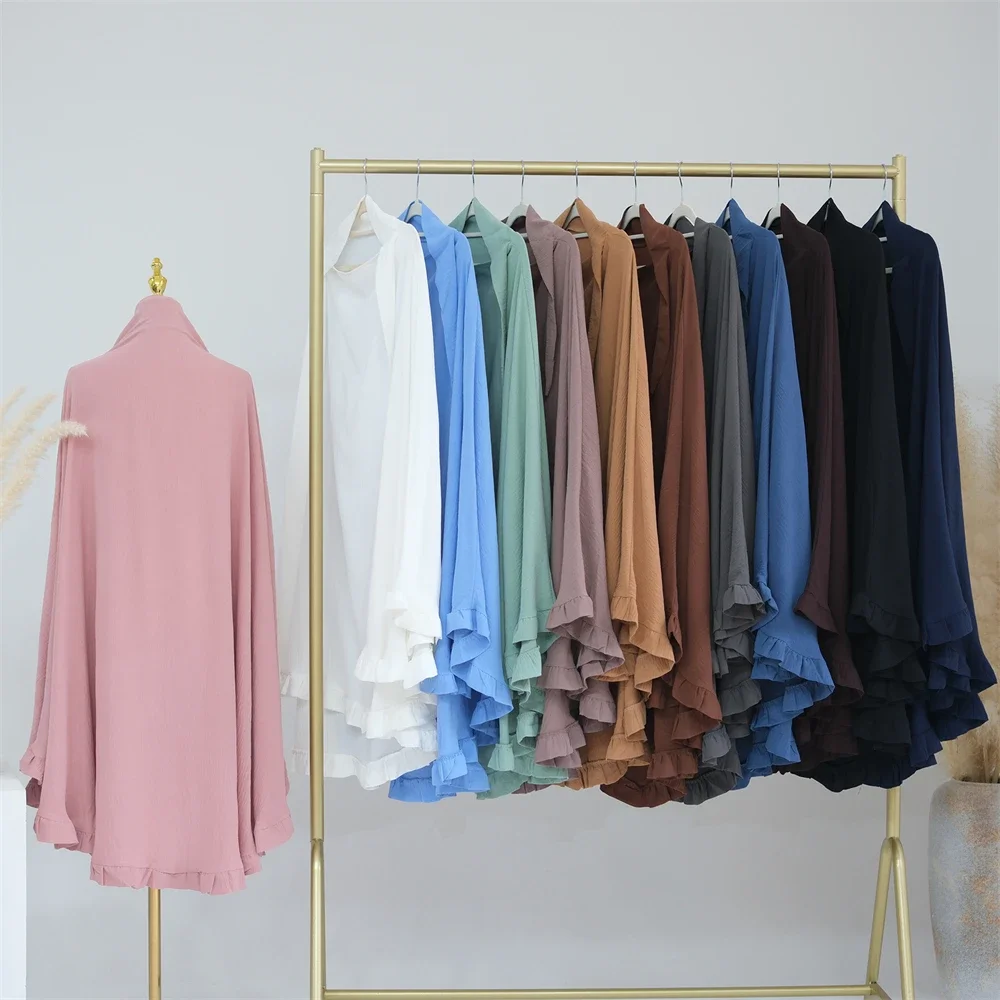 Химар с оборками креп от морщин мусульманский женский платок никаб Дубай Турция