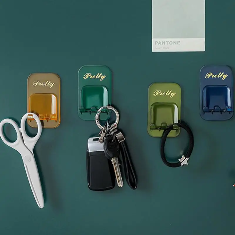 

Razor Dispenser Shelves Self Adhesive Wall Mounted Toothbrush Holder Punch Free Plastic Key Holder Bathroom Accessories Hooks