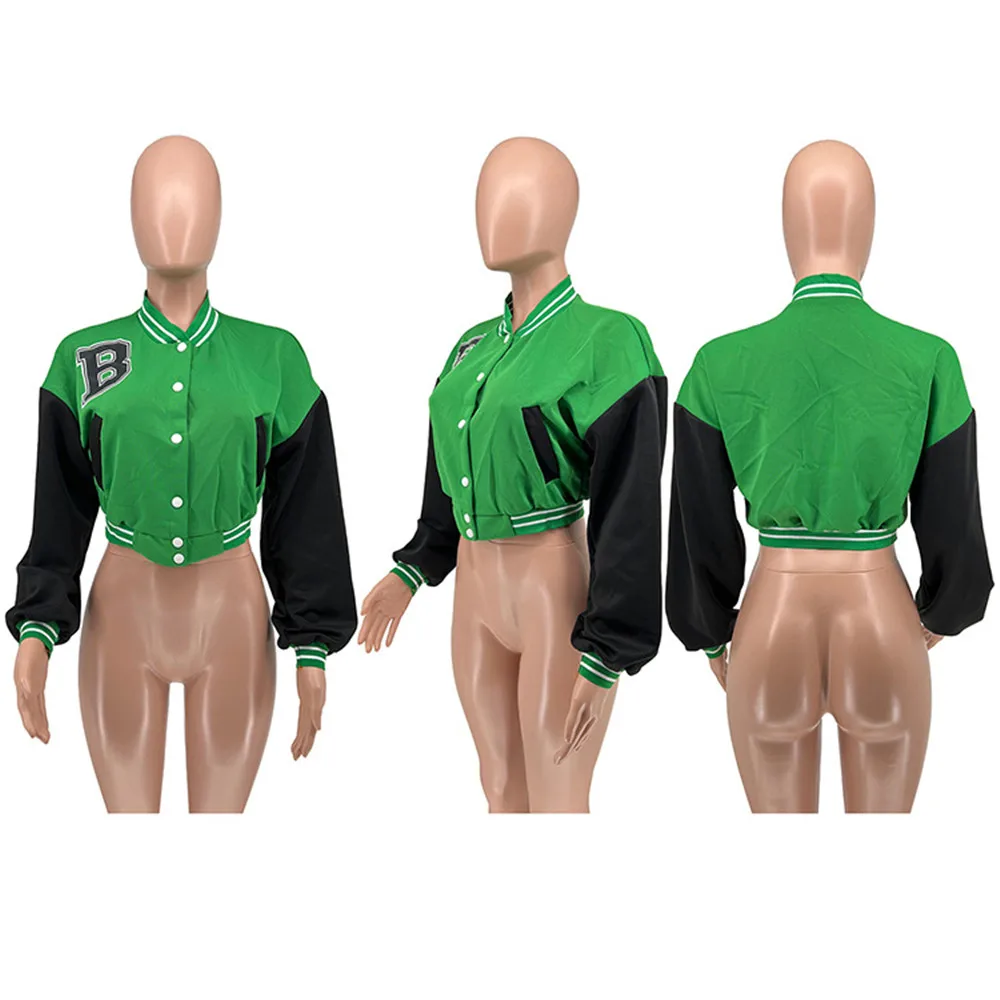 Бейсбольная куртка Женская весенне-осенняя одежда модные повседневные женские