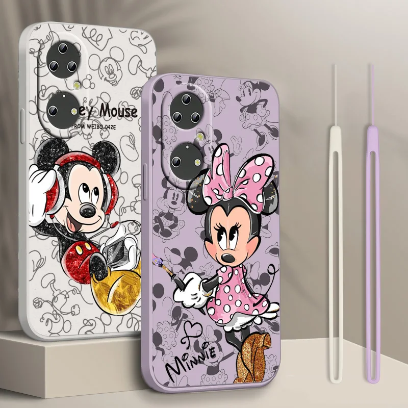 

Disney Minnie Cute For Huawei Y90 Y61 P50 P40 P30 P20 10 P Smart Z Pro Lite Plus 2021 Liquid Rope Phone Case